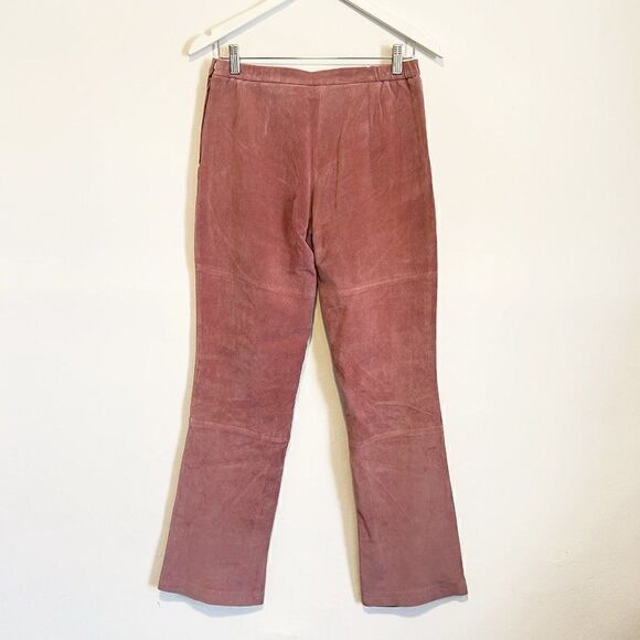 Vintage Guillaume Pink Suede Leather Straight Leg Pants - Picture 2 of 7